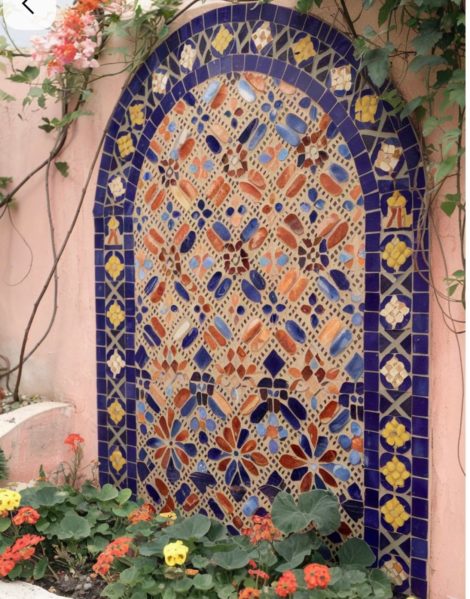 Moroccan Courtyard Inspired Mosaic Wall Installation